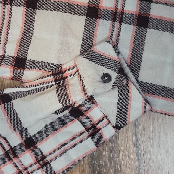 BOSTON TRADERS Beige Black Orange Cotton Poly Flannel Shirt - Picture 4 of 9